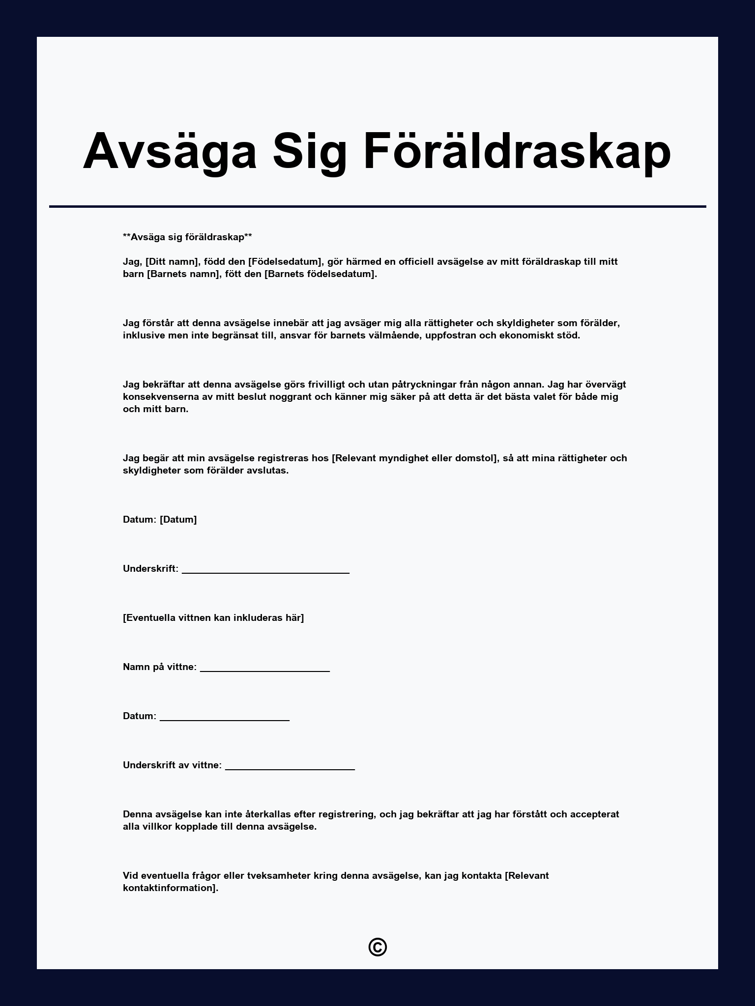 Avsäga Sig Föräldraskap