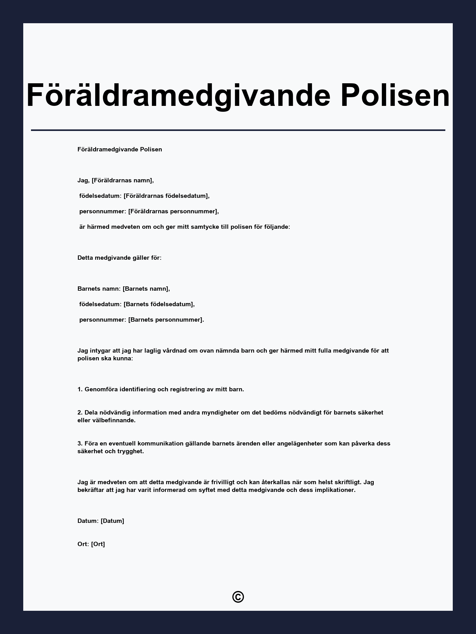 Föräldramedgivande Polisen