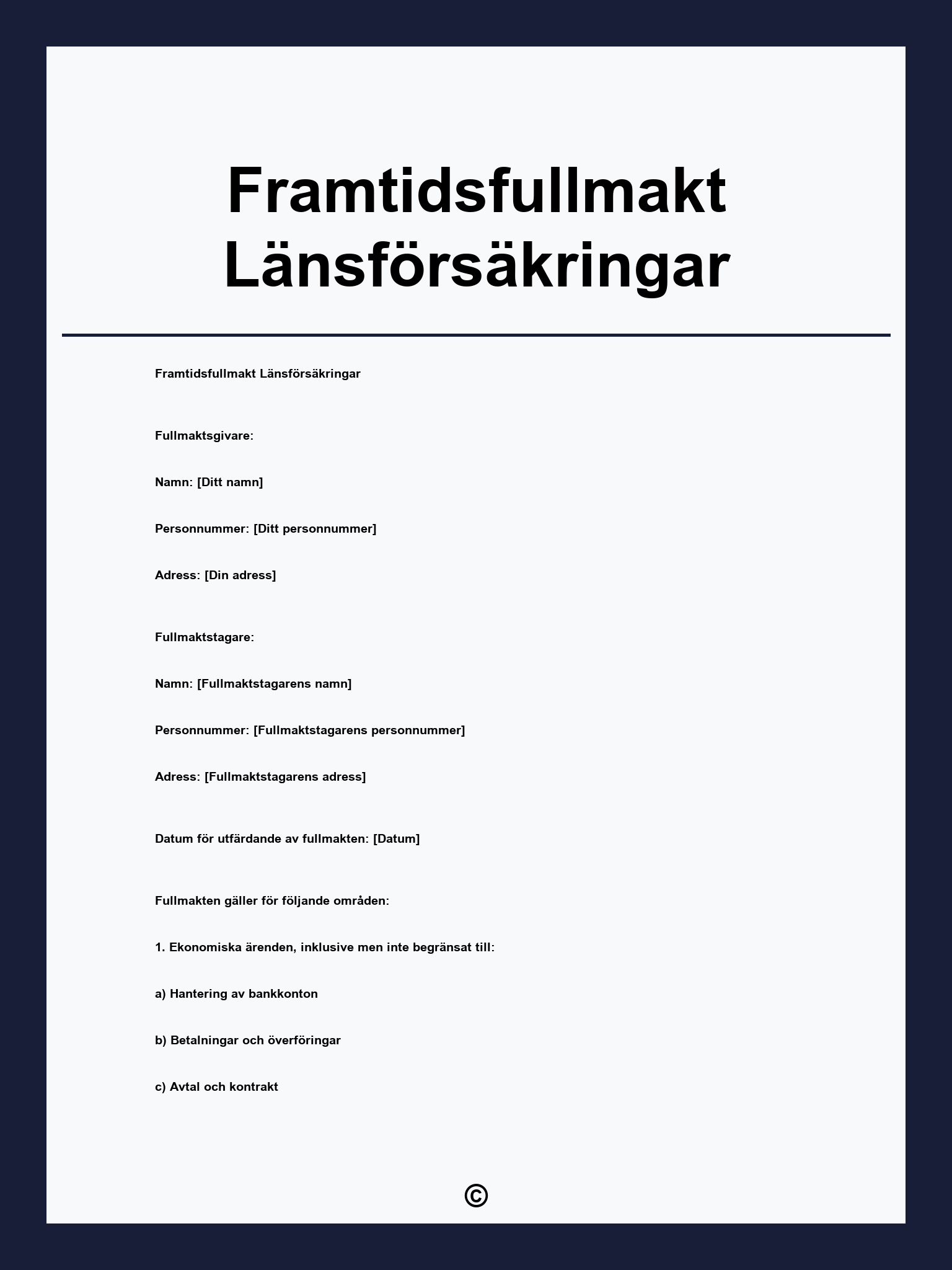 Framtidsfullmakt Länsförsäkringar
