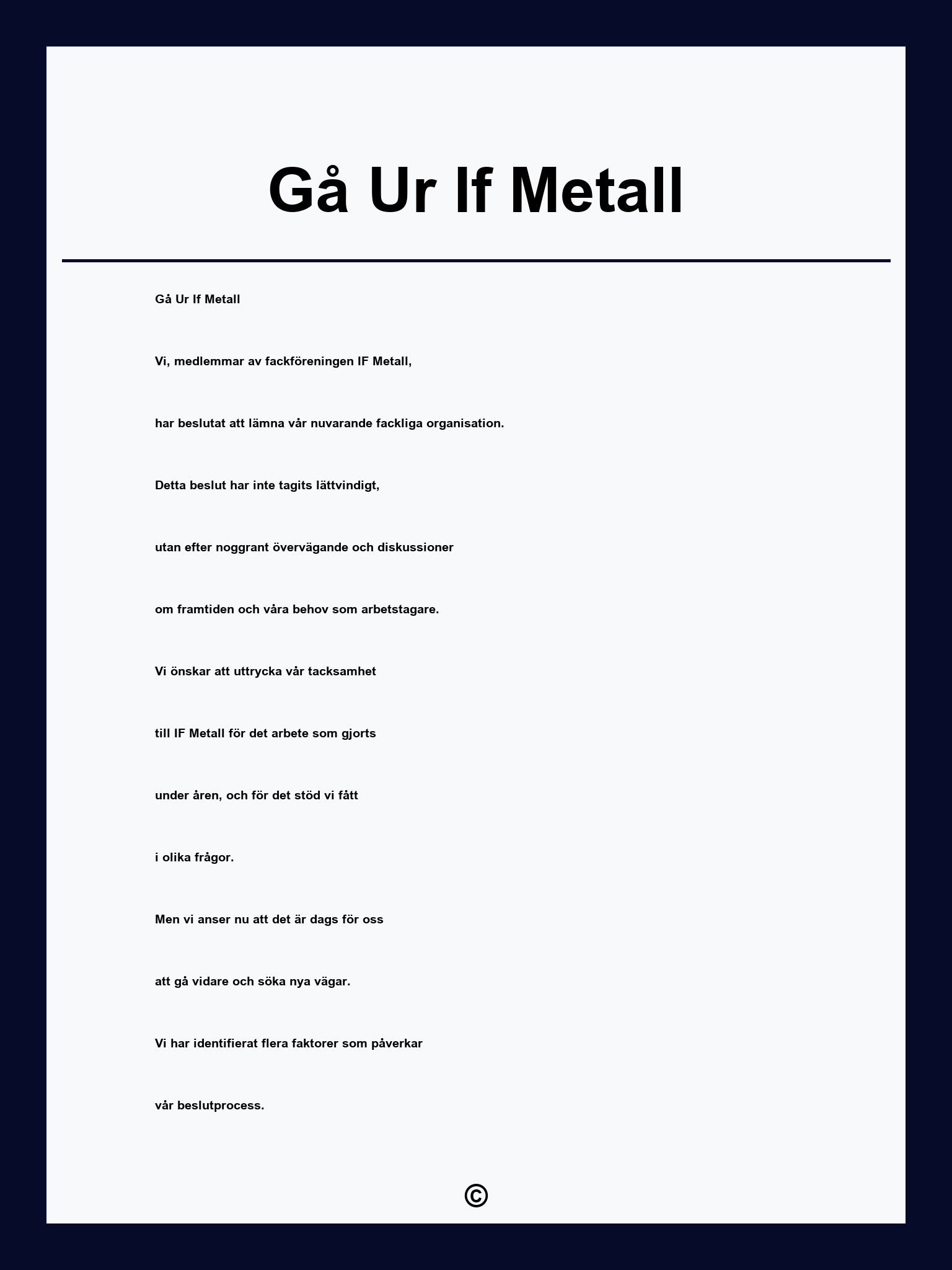Gå Ur If Metall