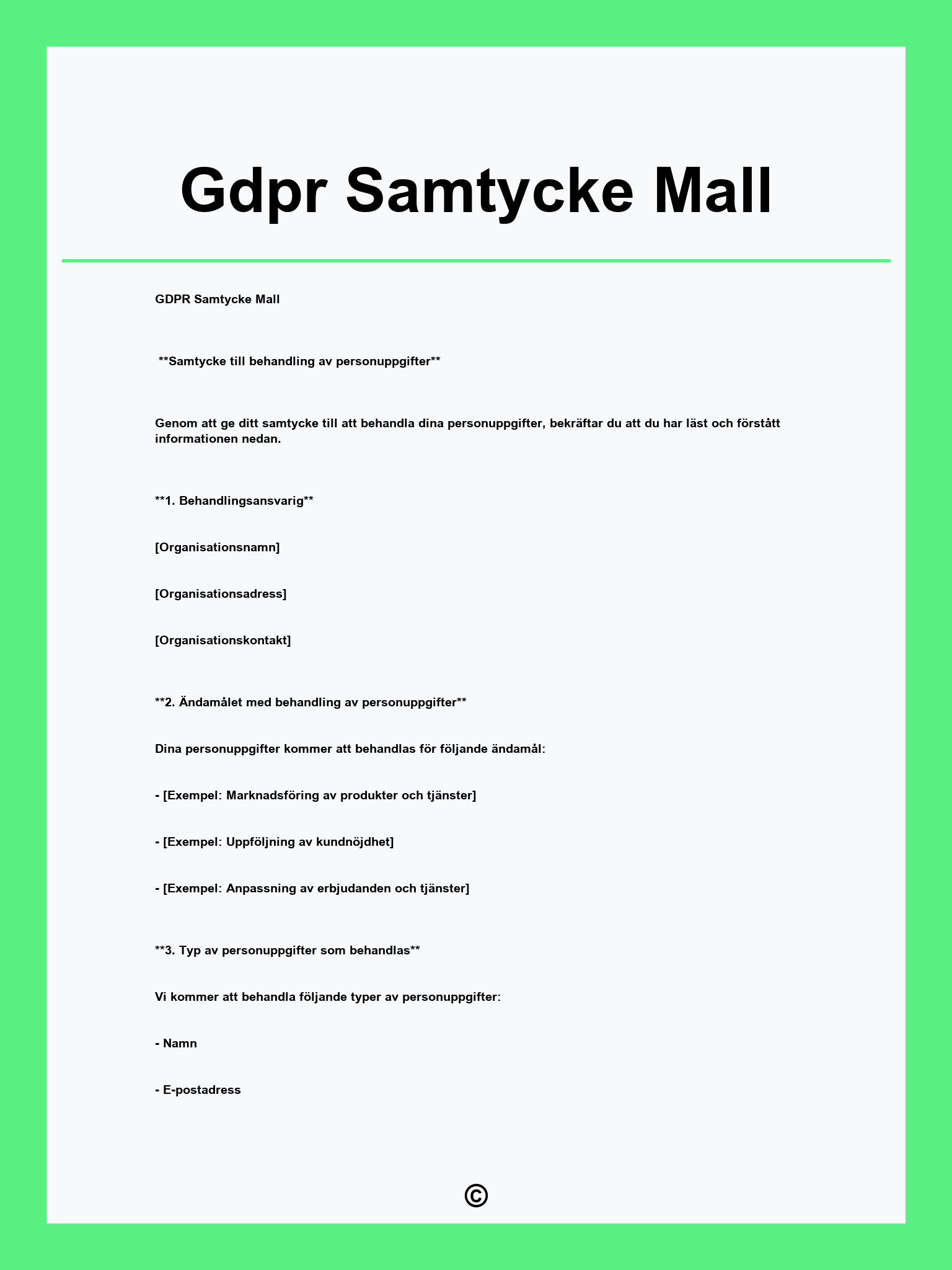 Gdpr Samtycke Mall